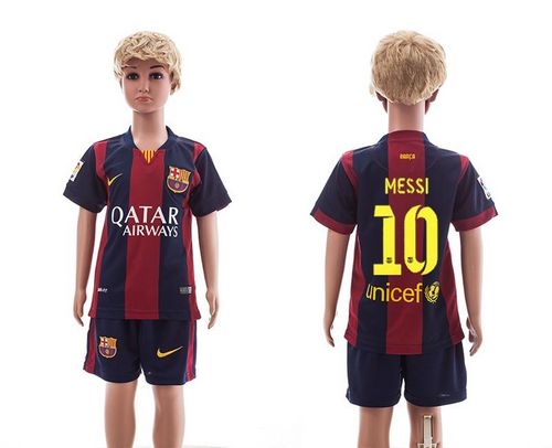 Barcelona #10 Messi Home Kid Soccer Club Jersey