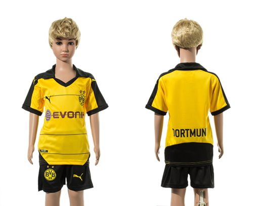 Dortmund Blank Home Kid Soccer Club Jersey