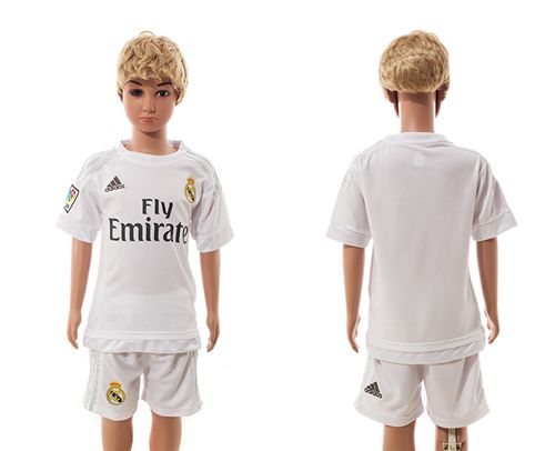 Real Madrid Blank White Home Kid Soccer Club Jersey