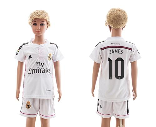 Real Madrid #10 James White Home Kid Soccer Club Jersey