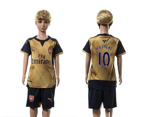 Arsenal #10 Wilshere Gold Kid Soccer Club Jersey
