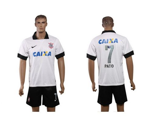 Corinthians #7 Pato White Home Soccer Club Jersey