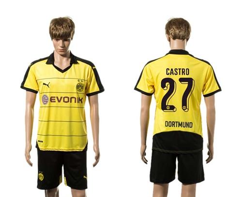 Dortmund #27 Castro Yellow Soccer Club Jersey