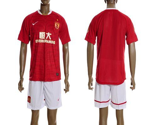 Guangzhou Evergrande Blank 2012/2013 Red Home Soccer Club Jersey