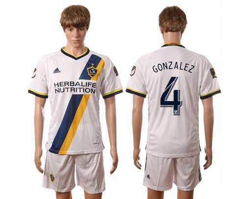 Los Angeles Galaxy #4 Gonzalez Home Soccer Club Jersey