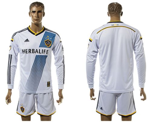 Los Angeles Galaxy Blank Home Long Sleeves Soccer Club Jersey