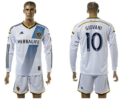 Los Angeles Galaxy #10 Giovani Home Long Sleeves Soccer Club Jersey