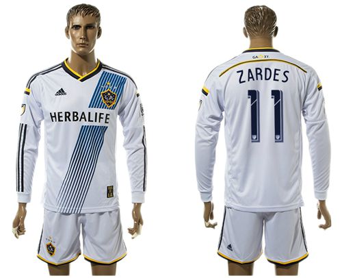 Los Angeles Galaxy #11 Zardes Home Long Sleeves Soccer Club Jersey