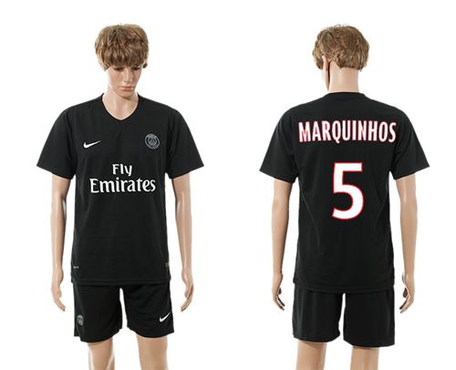 Paris Saint Germain #5 Marquinhos Black Soccer Club Jersey