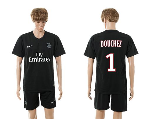 Paris Saint Germain #1 Douchez Black Soccer Club Jersey