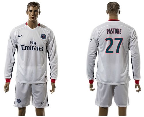 Paris Saint Germain #27 Pastore Away Long Sleeves Soccer Club Jersey