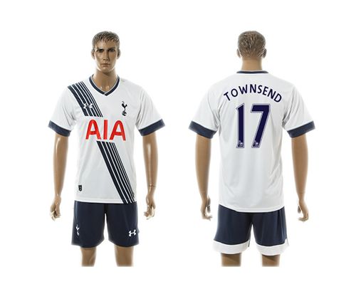 Tottenham Hotspur #17 Townsend White Home Soccer Club Jersey