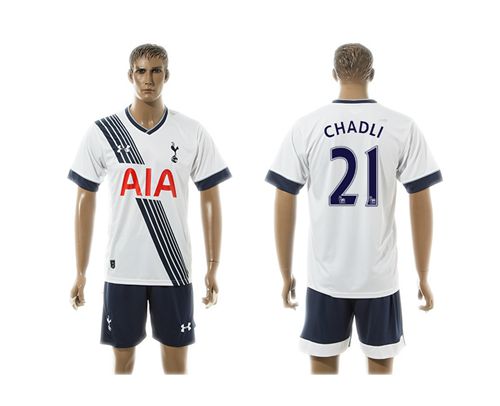 Tottenham Hotspur #21 Chadli White Home Soccer Club Jersey