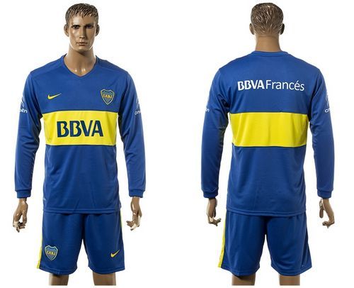 Boca Juniors Blank Home Long Sleeves Soccer Club Jersey