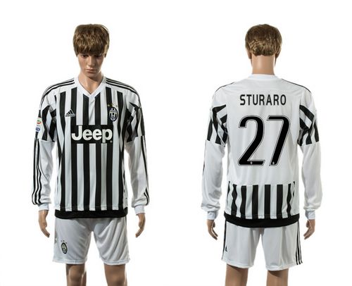 Juventus #27 Sturaro Home Long Sleeves Soccer Club Jersey