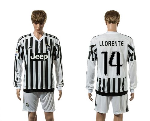 Juventus #14 LLORENTE Home Long Sleeves Soccer Club Jersey