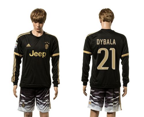 Juventus #21 Dybala SEC Away Long Sleeves Soccer Club Jersey