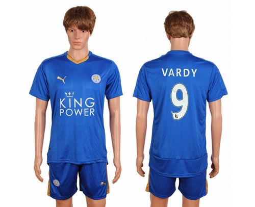 Leicester City #9 Vardy Home Soccer Club Jersey