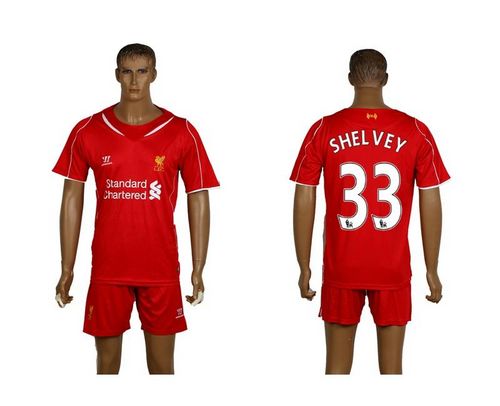 Liverpool #33 Shelvey Red Home Soccer Club Jersey