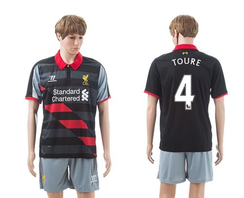 Liverpool #4 Toure Black Away Soccer Club Jersey