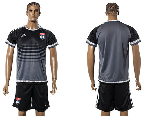 Lyon Blank Black Training Soccer Club Jersey