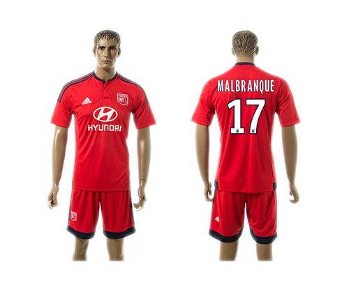 Lyon #17 Malbranque Away Soccer Club Jersey