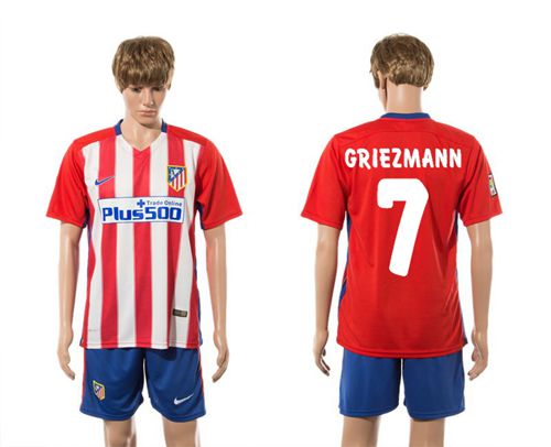 Atletico Madrid #7 Griezmann Home Soccer Club Jersey