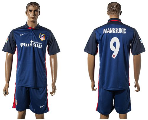 Atletico Madrid #9 Mandzukic Away Soccer Club Jersey