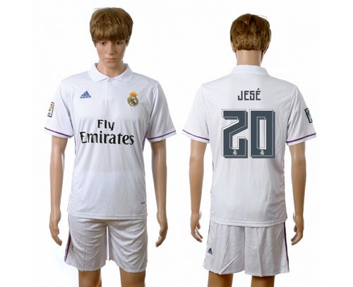 Real Madrid #20 Jese White Home Soccer Club Jersey