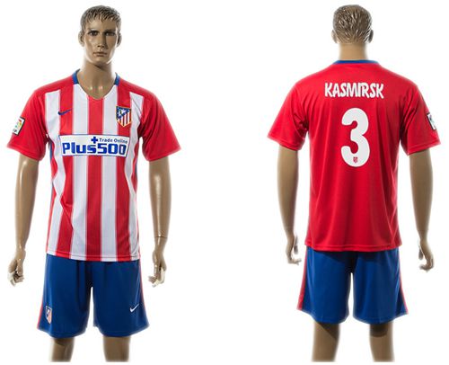 Atletico Madrid #3 Kasmirsk Home Soccer Club Jersey