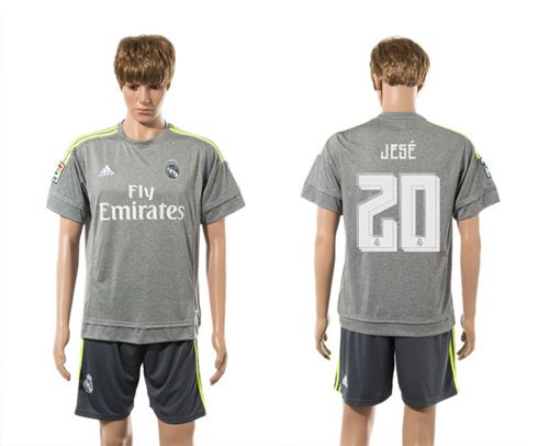 Real Madrid #20 Jese Away (Dark Grey Shorts) Soccer Club Jersey