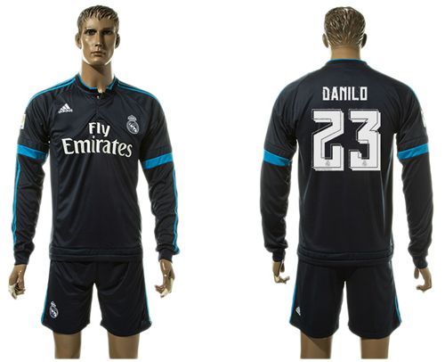 Real Madrid #23 Danilo Sec Away Long Sleeves Soccer Club Jersey