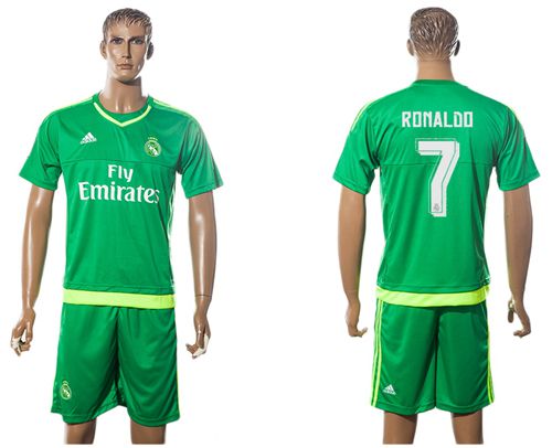 Real Madrid #7 Ronaldo Green Goalkeeper Soccer Club Jersey