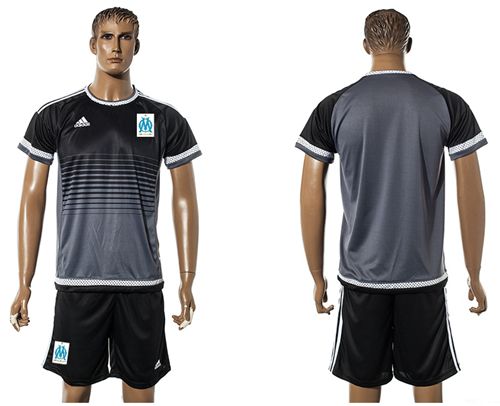 Marseille Blank Black Training Soccer Club Jersey