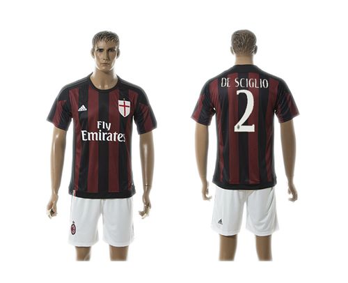 AC Milan #2 DL Sciglio Home Soccer Club Jersey