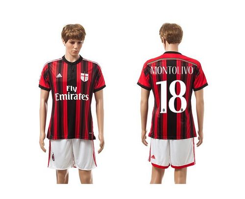 AC Milan #18 Montolivo Home Soccer Club Jersey