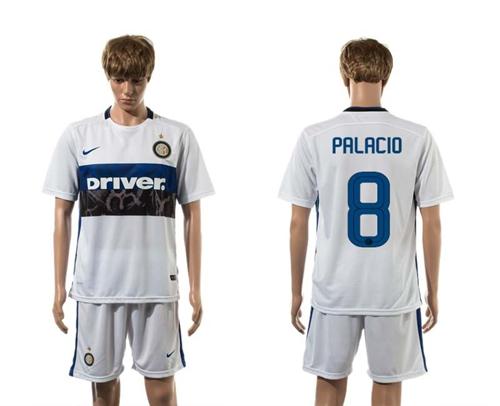 Inter Milan #8 Palacio White Away Soccer Club Jersey