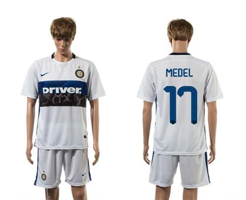 Inter Milan #17 Medel White Away Soccer Club Jersey