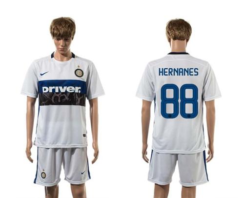 Inter Milan #88 Hernanes White Away Soccer Club Jersey