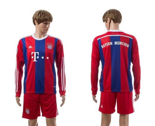 Bayern Munchen Blank Home Long Sleeves Soccer Club Jersey