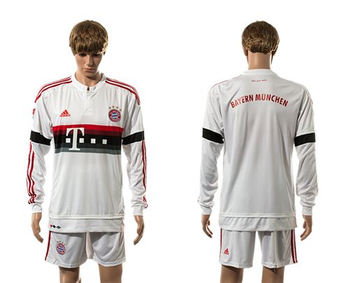 Bayern Munchen Blank Away Long Sleeves Soccer Club Jersey