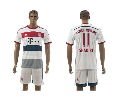 Bayern Munchen #11 Shaqiri White Away Long Sleeves Soccer Club Jersey