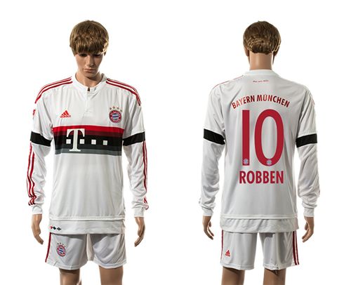 Bayern Munchen #10 Robben Away Long Sleeves Soccer Club Jersey