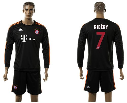 Bayern Munchen #7 Ribery Black Long Sleeves Soccer Club Jersey