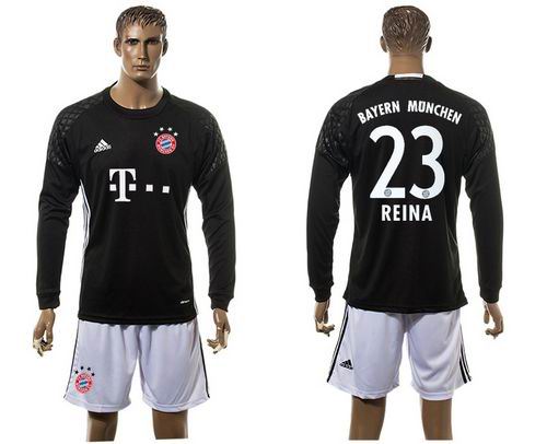 Bayern Munchen #23 Reina Black Goalkeeper Long Sleeves Soccer Club Jersey