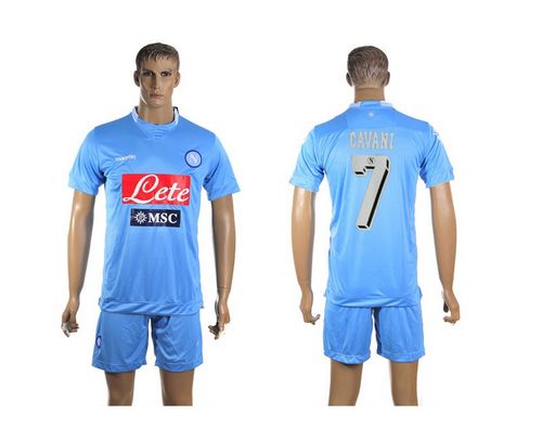 Naples #7 Cavani Home Soccer Club Jersey