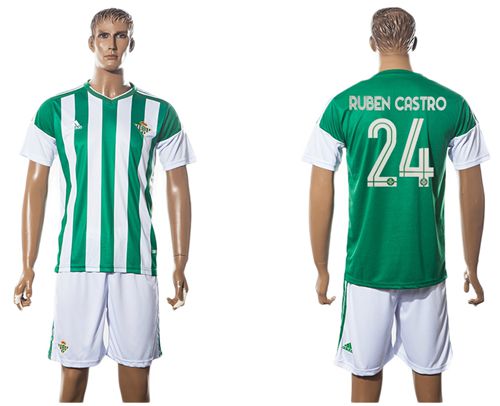 Real Betis #24 Ruben Castro Home Soccer Club Jersey