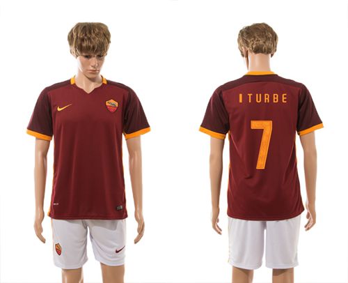 Roma #7 Iturbe Red Home Soccer Club Jersey