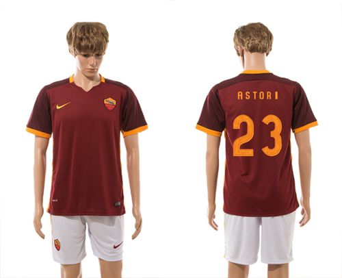 Roma #23 Astori Red Home Soccer Club Jersey