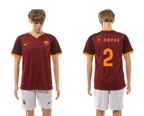 Roma #2 Y Mapou Red Home Soccer Club Jersey